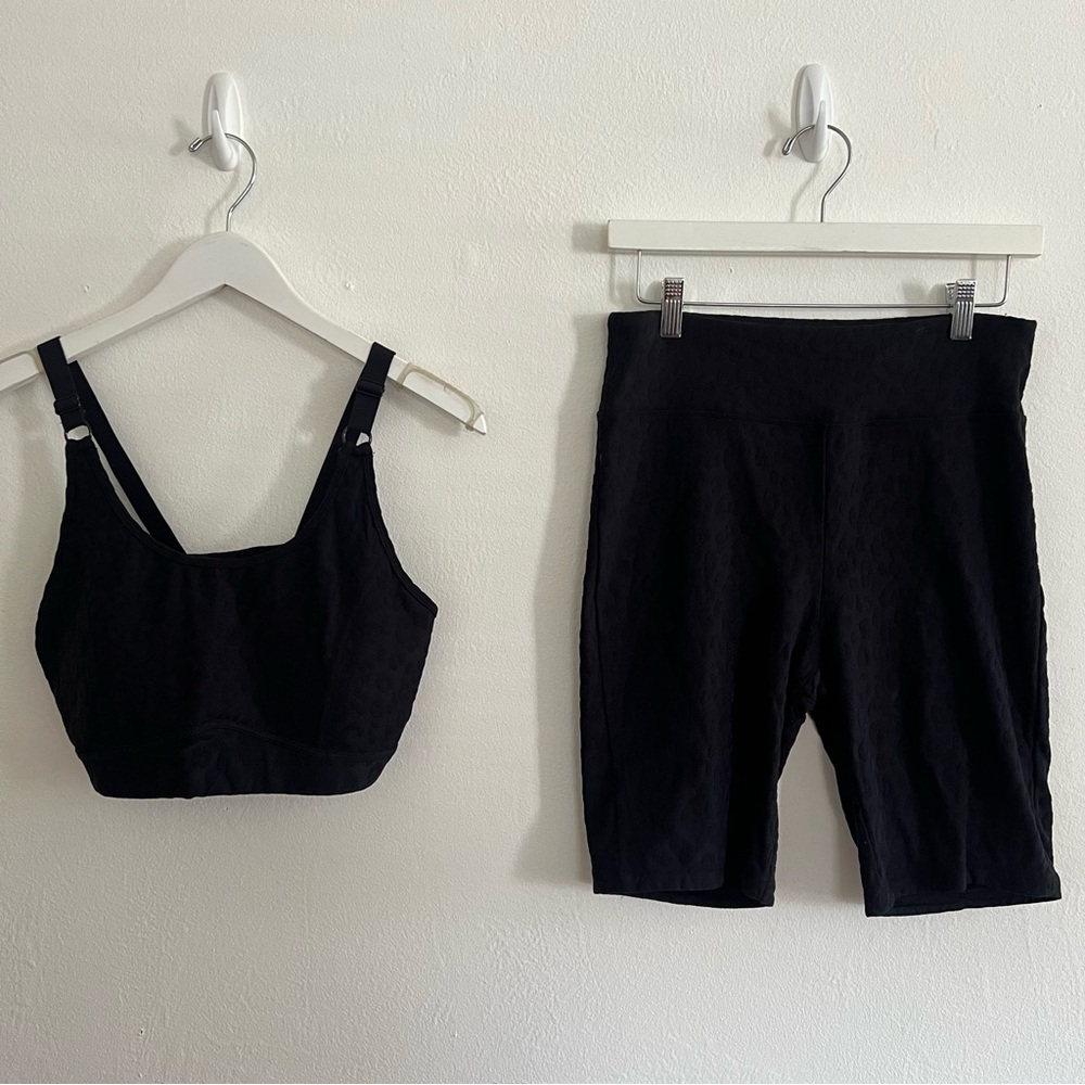 Mono B Black Cropped Top and Shorts Set